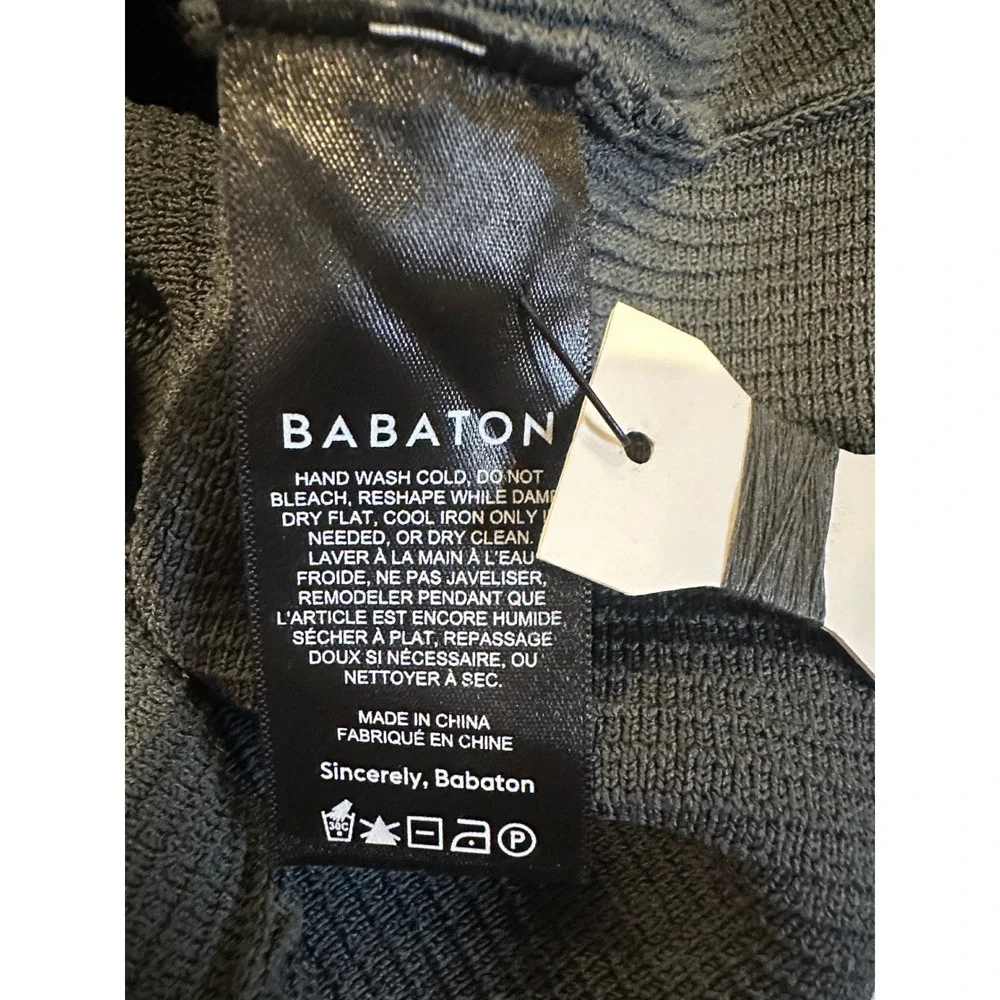 Babaton Aritzia Charcoal Grey Corset Ribbed Knit Long Sleeve Top Small
